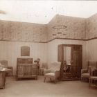 Exhibition photograph - hotel's room furniture designed by Guido Hoepfner and Géza Györgyi, Christmas Exhibition of The Association of Applied Arts 1904