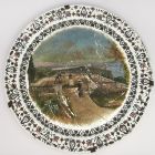 Ornamental plate - with the view of Achilleon castle park Corfu