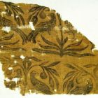 Silk fabric fragment - printed with bird pattern