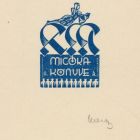 Ex-libris (bookplate) - Book of Micóka (KM)