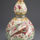 Vase - Gourd shaped with pheasants and cranes