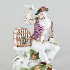 Statuette (figure) - harlequin teasing a cat