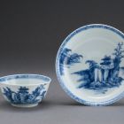 Cup and saucer - Decorated with pagoda landscapes (from the Nanking Cargo)