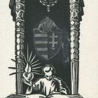 Ex-libris (bookplate) - Justiniani card. Serédi princ. Primatis R. Hung.
