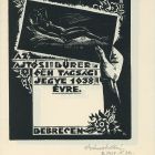 Occasional graphics - Membership card:  The Ajtósi Dürer's Guild 1938.