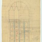Plan - front door of the Hőgyes and Kinizsi street wing, Museum of Applied Arts