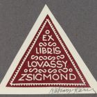 Ex-libris (bookplate) - Zsigmond Lovassy