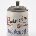 Beer jug with pewter lid - With the inscription 'Paulanerbräu zum Salvatorkeller München'