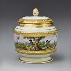 Sugar box with lid - Breakfast set for two (déjeuner) decorated with hunting scenes
