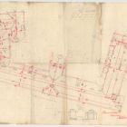 Plan - roof dome drawing of the Kinizsi street, the right side of the Üllői street and the back courtyard wing, Museum of Applied Arts