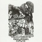 Ex-libris (bookplate) - Book of Katalin Csáky wife of Géza Hajdu