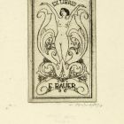 Ex-libris (bookplate) - E. (Imre) Bauer