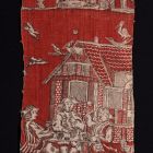 Textile wall covering (fragment) - with card players