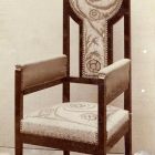 Exhibition photograph - armchair designed by Artúr Lakatos, Christmas Exhibition of The Association of Applied Arts 1902