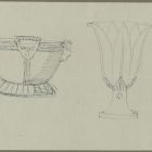 Drawing - ceremonial dishes with David start and Indian motifs