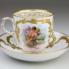 Coffee cup with saucer - with putti