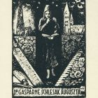 Ex-libris (bookplate) - The wife of Dr Gáspár, Auguszta Schlesak