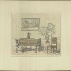 Furniture design - detail of interior, table and chair