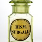 Pharmacy bottle with stopper - With the inscription "BISM: / SUBGALL:"