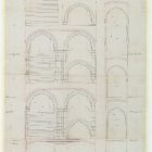 Plan - cross section of the main staircase and the first and second floor vestibul, Museum of Applied Arts