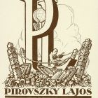 Ex-libris (bookplate) - The book of Lajos Pirovszky