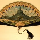 Fan (Brisé) - depicting the entrance pavillion of the Vienna Universal Exposition 1873