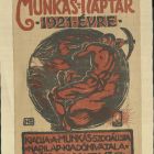 Design - cover for the calendar "Munkás" (Worker) 1921.