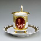 Ornamental cup and saucer - with the portrait of Wilhelm II, German Emperor