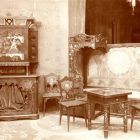 Exhibition photograph - drawing room furniture designed by Lázár Nagy, Christmas Exhibition of The Association of Applied Arts 1900