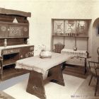 Exhibition photograph - folk dining room furniture designed by Toroczkai Wigand, Milan Universal Exposition 1906