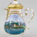 Coffee pot with lid (part of a set) - Coffee service with scenes of Balatonfüred and Tihany