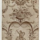 Silk fabric - With the figure of Cupid and Venus