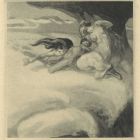 Ex-libris (bookplate) - Centaur and male figure between clouds