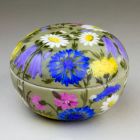 Sugar box with lid - Decorated with painted flowers