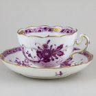 Teacup and saucer - With Indianische Blumen or Fleurs des Indes pattern