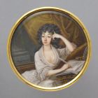 Miniature portrait - portait of a woman writing a letter