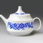 Teapot with lid (part of a set) - Part of the Krisztina-202 tableware set with blue Hungarian style pattern