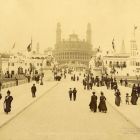 Architectural photograph - The Trocadero and the bridge leading to it, Paris Universal Exposition 1900