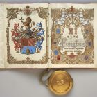 Ornamental album - Patent of nobility for Simon Vilmos Schossberger, 1864