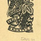 Ex-libris (bookplate) - The book of Ernő Simon