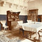 Exhibition photograph - dining room furniture designed by Aladár Körösfői Kriesch, Milan Universal Exposition 1906