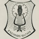 Ex-libris (bookplate) - Dr. Alexandri Kultsár