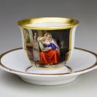 Cup and saucer - Decorated with a scene of Cinderella