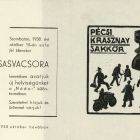 Occasional graphics - Invitation: Chess Association of Krasznay in Pécs