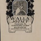 Advertisement card - József Walla's Mosaic and Cement Wares Factory