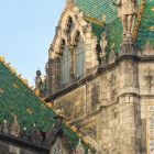 Architectural photograph - detail of the main dome from the north side roof of the main facade, Museum of Applied Arts