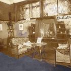 Exhibition photograph - salon furniture designed by Frigyes Spiegel, Christmas Exhibition of The Association of Applied Arts 1899