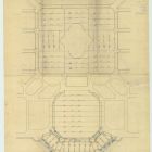 Plan - open entrance hall and the roofing above it, Museum of Applied Arts