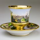 Ornamental cup and saucer - With the view of Munich