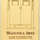 Műlap - for Imre Mahunka's furniture manufacturer